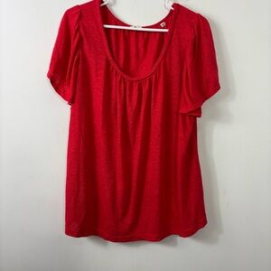 Women's Red Scoop Neck Top